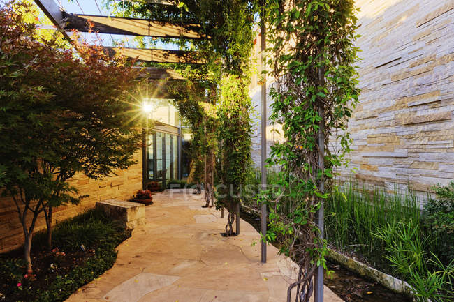 Luxus-Eigenheimgarten in Dallas, Texas, Vereinigte Staaten — Stockfoto