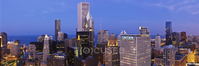 Chicago skyline looking towards Lake Michigan, Illinois, USA — Stock Photo