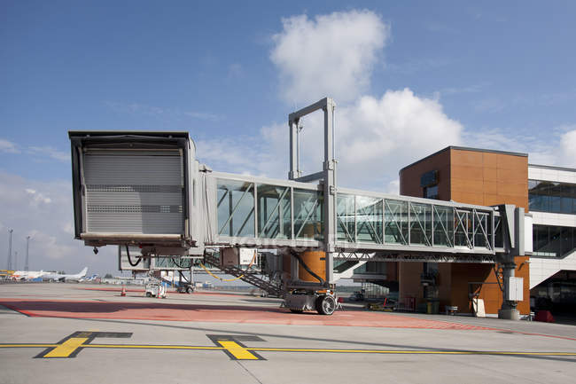 Closed gate bridge in Tallinn airport, Estonia — Stock Photo