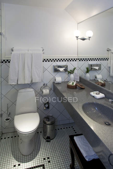 Modernes Badezimmer im Inneren des Herrenhauses pdaste, Estland — Stockfoto