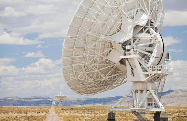 Satellite dishes in desert, Magdalena, New Mexico, United States — Stock Photo
