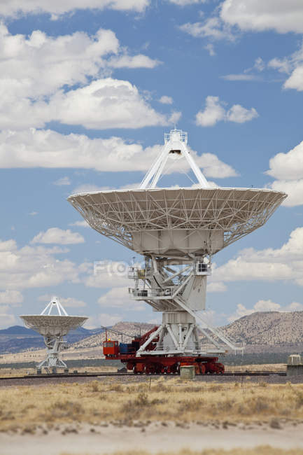 Satellite dishes in desert, Magdalena, New Mexico, United States — Stock Photo