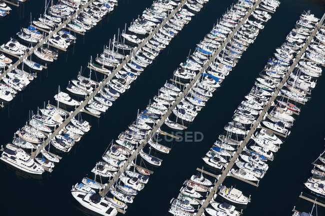Barcos em porto marina em Seattle, Washington, EUA — Fotografia de Stock