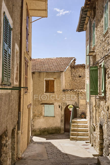 Rua na cidade francesa medieval em Honfleur, Calvados, Normandia — Fotografia de Stock