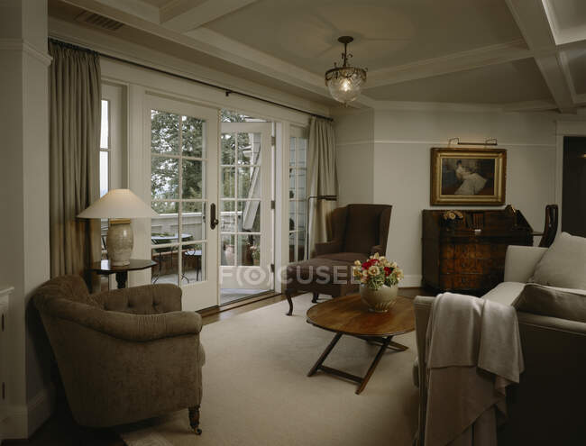 Sala de estar contemporânea em hotel de luxo — Fotografia de Stock