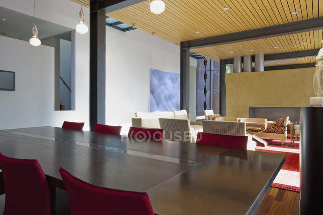 Dining room in upscale house in Seattle, Washington, USA — Stock Photo