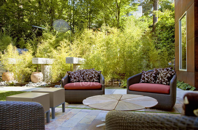 Backyard patio area in Seattle, Washington, Stati Uniti d'America — Foto stock