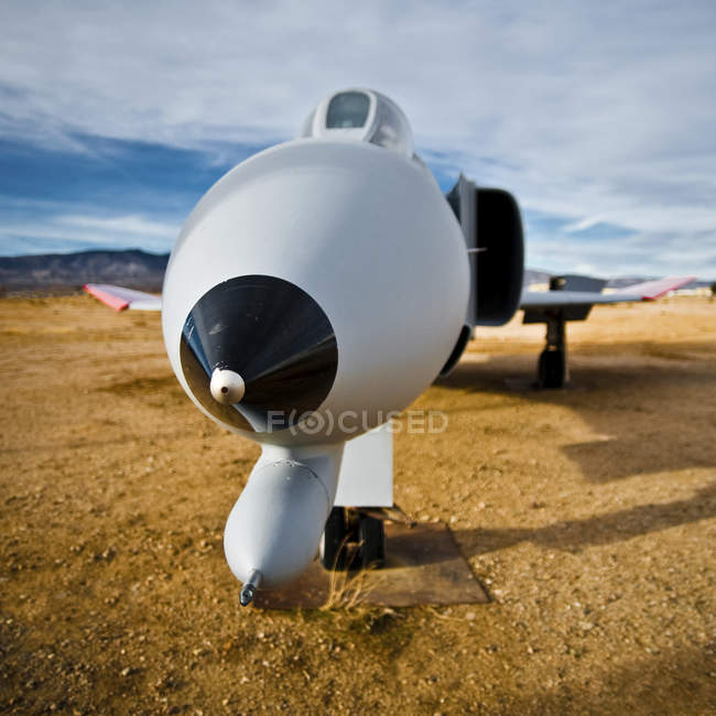Nez d'avion de chasse en Californie, États-Unis — Photo de stock