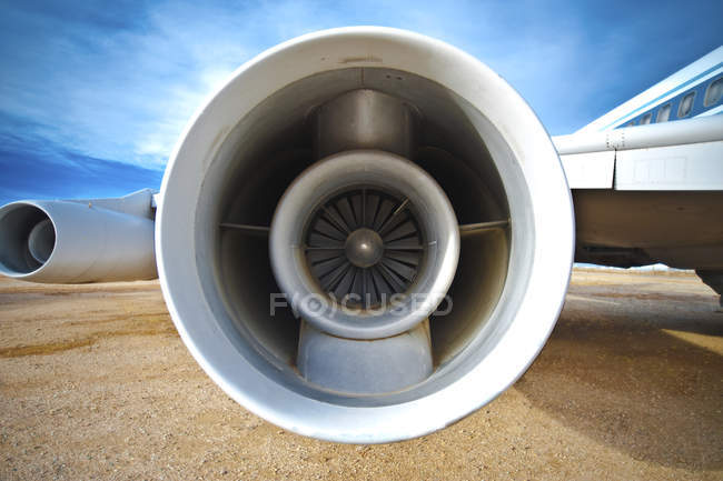 Close-up of jet engine in California, USA — Stock Photo