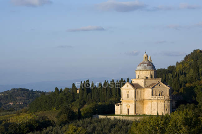 Церковь Мадонны ди Сан-Бьяджо, Монтепульчано, Тоскана, Италия, Европа — стоковое фото