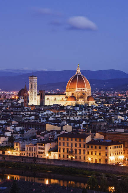 Skyline de Florença da Piazza Michelangelo ao amanhecer na Itália, Europa — Fotografia de Stock
