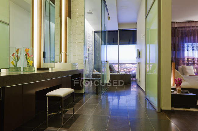 Espacio de baño en casa de lujo en Dallas, Texas, Estados Unidos - foto de stock