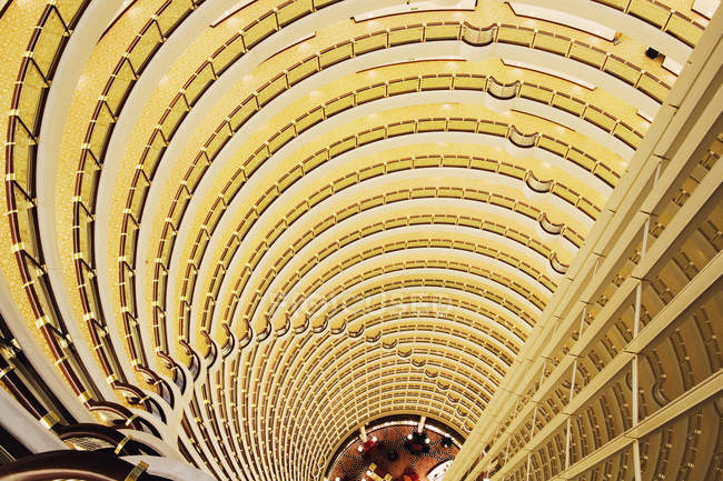 Hotel Atrium eccentric architecture in Jin Mao Tower, Shanghai, China — Stock Photo