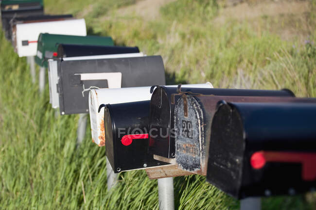 Row of Mailboxes in the Countryside — Stock Photo