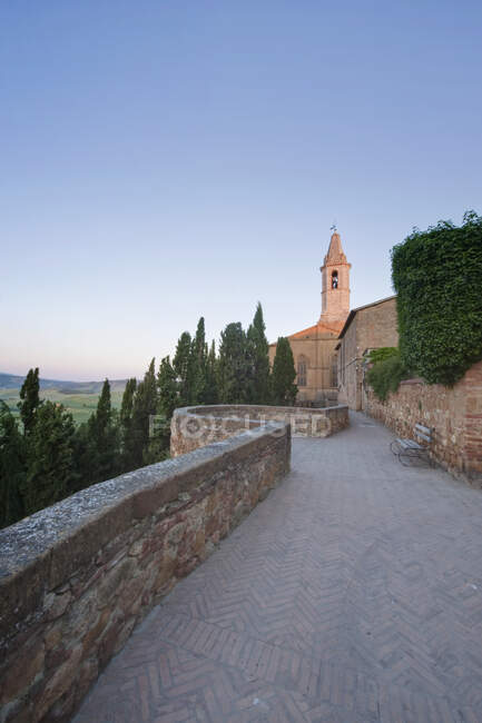 Cattedrale di Pienza all'alba — Foto stock