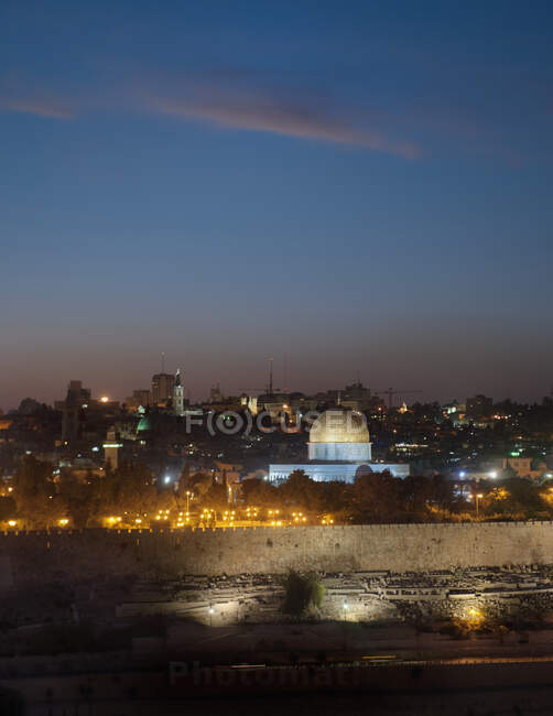 Jerusalén y la Cúpula de la Roca - foto de stock