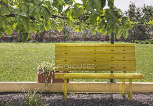 Panchina in parco alla luce del sole a Venezia — Foto stock