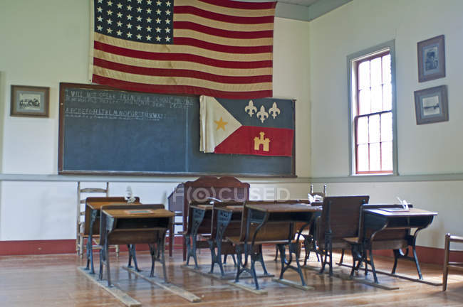 Classe della vecchia scuola elementare in Louisiana, Stati Uniti — Foto stock