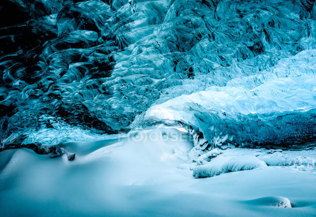 Glacier ceiling of blue ice cave — Stock Photo