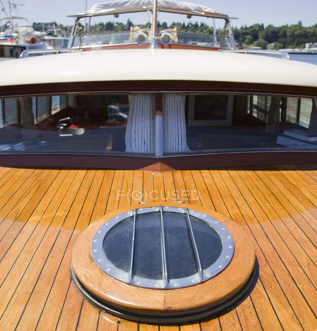 High angle view of yacht deck and windo — Stock Photo