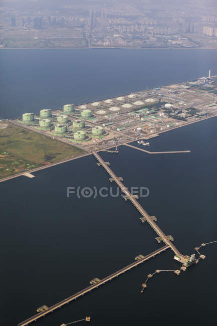 Luftaufnahme des kommerziellen Docks, Busan, Südkorea — Stockfoto