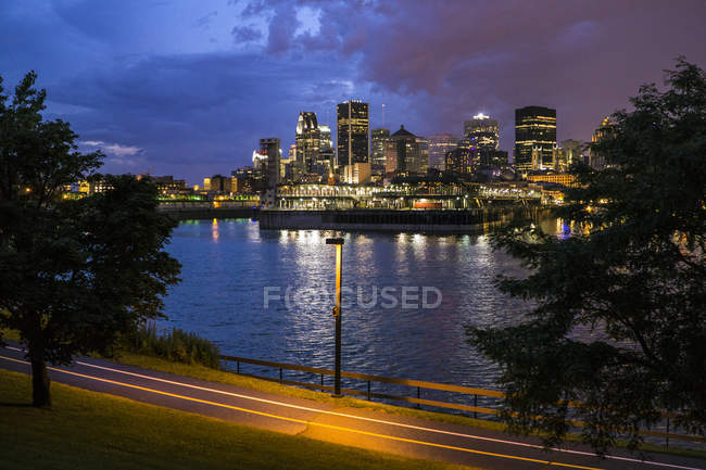 High rise buildings on Montreal waterfront, Quebec, Canada — Stock Photo