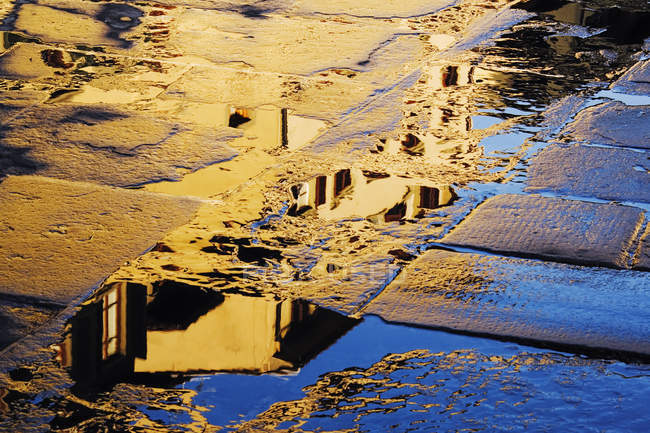 Reflection in paving stones of Piazza della Signoria, Florence, Italy — Stock Photo