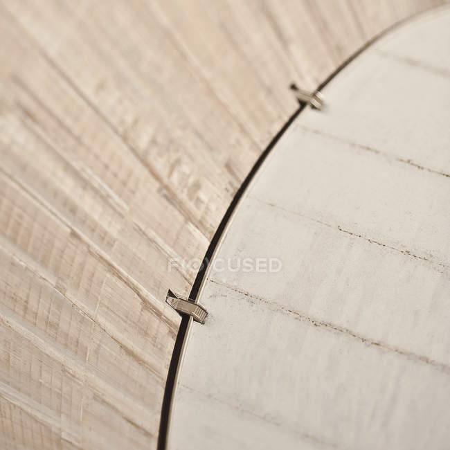 Aerial view of curved concrete wall in selective focus — Stock Photo