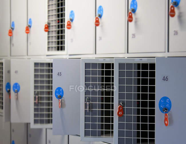 AHHAA Science Center row of lockers in Tartu, Estonia — Stock Photo