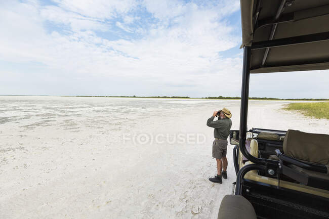 Guida safari, Nxai Pan, Botswana — Foto stock