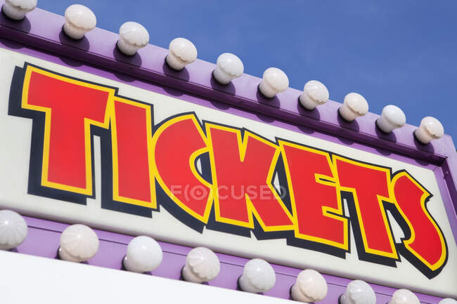 Ticket Booth Sign At Traveling Carnival — Stock Photo