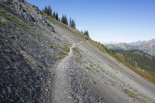 Une colline escarpée et une forêt sur le sentier Pacific Crest — Photo de stock