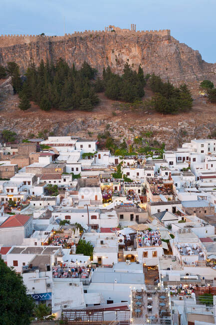 Lindos, île de Rhodes, Dodécanèse, Grèce — Photo de stock