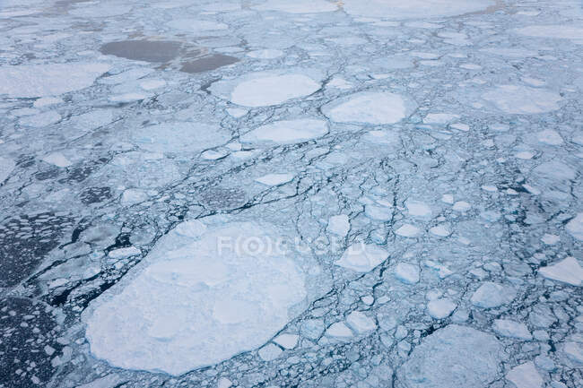 Vista aérea do gelo marinho, Kulusuk, Gronelândia Oriental — Fotografia de Stock