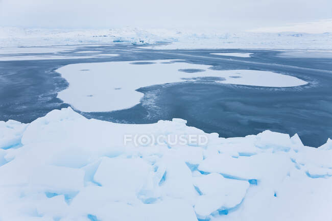 Ice in fjord, Tiilerilaaq, southeastern Greenland — Stock Photo