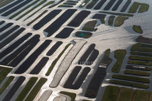 Польдер или восстановленные земли, Северная Голландия, Нидерланды — стоковое фото