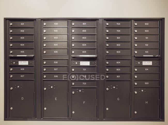 Post cabinets and mail boxes. — Stock Photo
