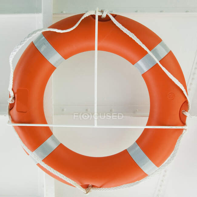 Life ring on wall of ship. — Stock Photo