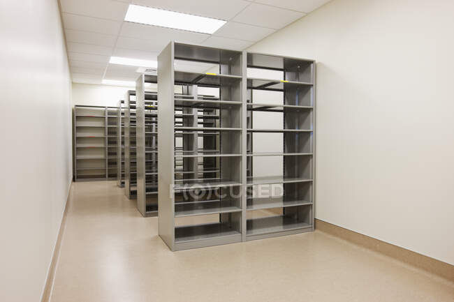 Computer server cabinets in empty office — Stock Photo