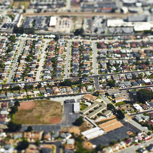 Вид с воздуха на пригородный район. — стоковое фото