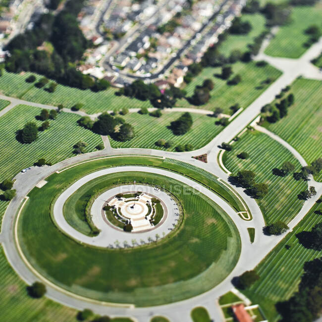 Vue aérienne du magnifique parc verdoyant. — Photo de stock