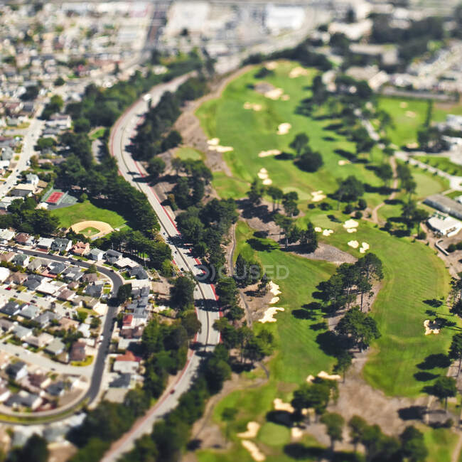 Vue aérienne de l'étalement urbain. — Photo de stock