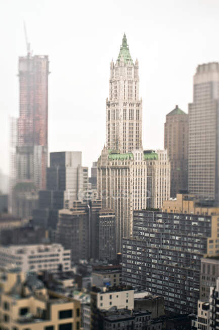 Высотные городские здания, вид с воздуха — стоковое фото