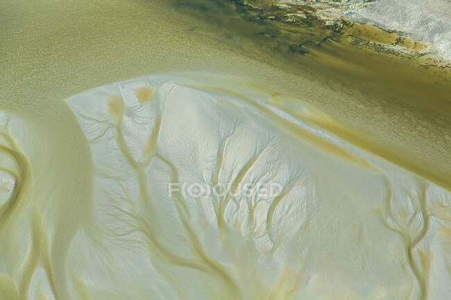Sand and water patterns, estuary, Manche, Normandy, France — Stock Photo
