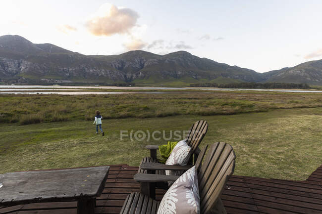 Young boy exploring edge of lagoon, Stanford, Western Cape, South Africa — Stock Photo