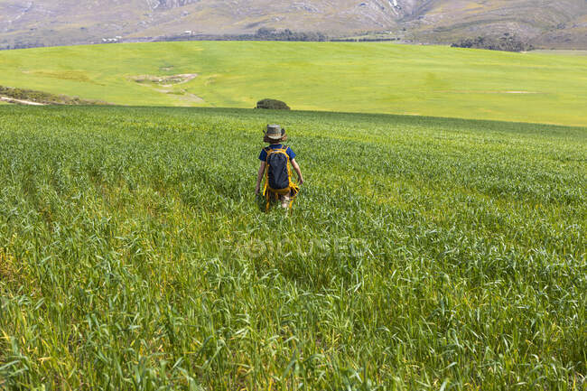 Молодий хлопчик, Стенфорд Веллі Гост Фарм, Стенфорд, Західна Кейп, Південна Африка. — стокове фото