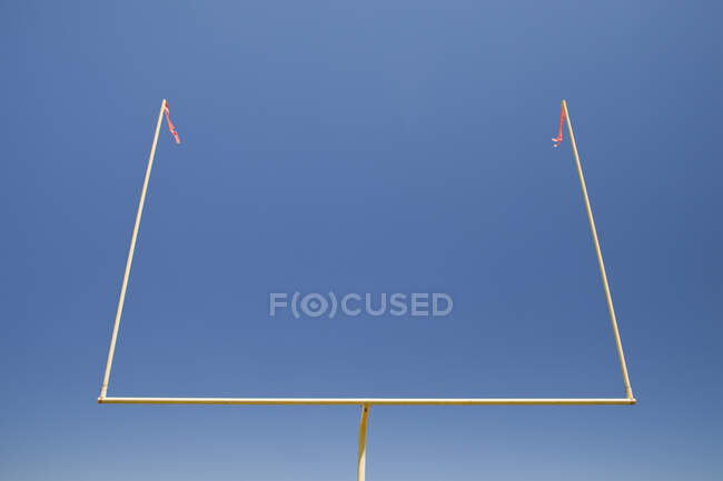 The upright shilouette of the scoring area of Football field goal posts,on a sports field — Fotografia de Stock