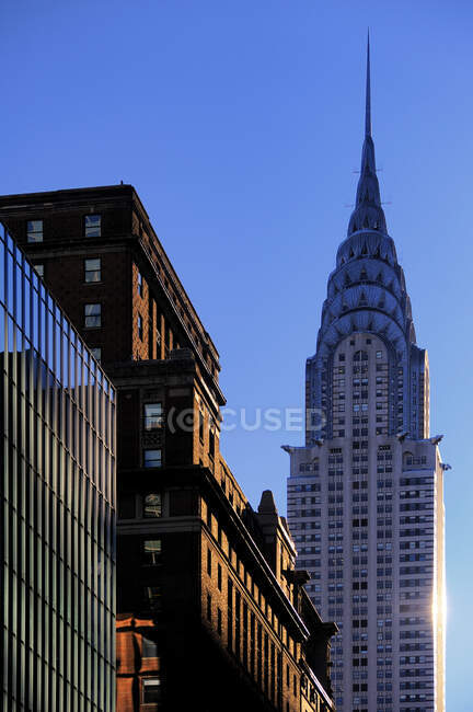The Chrysler Building in New York City, low angle view. — Photo de stock