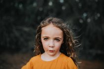 Девушка с ветреными волосами — стоковое фото
