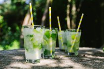 Close-up view of glasses with mojito — Stock Photo